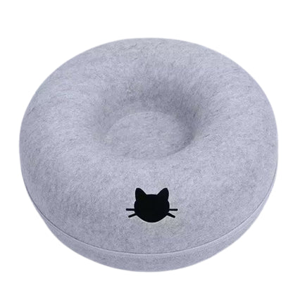 Peekaboo Cat Cave Light Gray with cat-head design