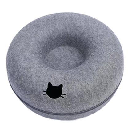 Peekaboo Cat Cave Dark Gray with cat-head design